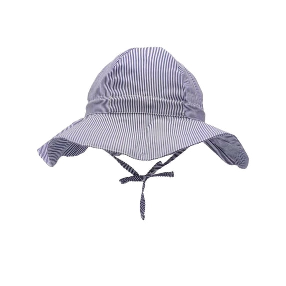 Juorvia Kids Bucket Hat Sunproof Lightweight Beach Outdoor Stripe(6-12 Months,Dark Blue)