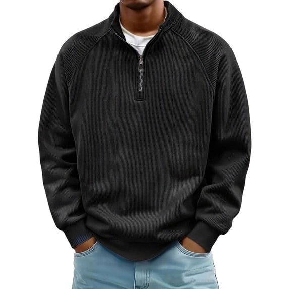 Resource Protection Juorvia Men's Mock Neck Sweatshirts Quarter Zip Pullover Relaxed Fitted ...