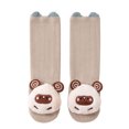 thumbnail image 1 of Juorvia Over the Knee Grip Socks for Toddler Cotton Bear Cuffs(0-1 Years,Khaki), 1 of 3
