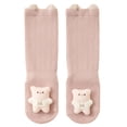 thumbnail image 1 of Juorvia Over the Knee Grip Socks for Toddler Cotton Bear Cuffs(0-1 Years,Pink1), 1 of 3