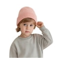 thumbnail image 1 of Juorvia Toddle Knitted Hat Fall Winter Warm Solid Color(Free Size,Pink), 1 of 6