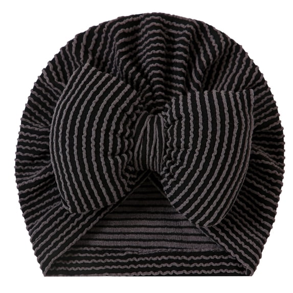 Juorvia Toddle Turban Hats with Bow Head Wrap Nursery(Free Size,Black)