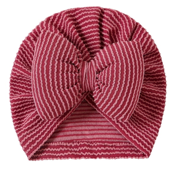 Juorvia Toddle Turban Hats with Bow Head Wrap Nursery(Free Size,Red)