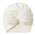thumbnail image 1 of Juorvia Toddle Turban Hats with Bow Head Wrap Nursery(Free Size,White), 1 of 2