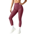 thumbnail image 1 of Juorvia Workout Leggings Pants for Women Yoga Stretchy Slim Fitted High Waist Seamed Trousers Solid Color(X-Small,Wine), 1 of 7