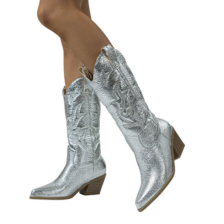 Juosiy Cowboy Boots for Women Embroidered Cowgirl Boots Western