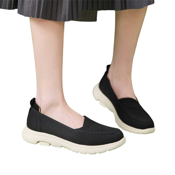 Juosiy Loafer for Women Arch Support Breathable Slip On Sneakers Knit Lightweight Non Slip Work Shoes