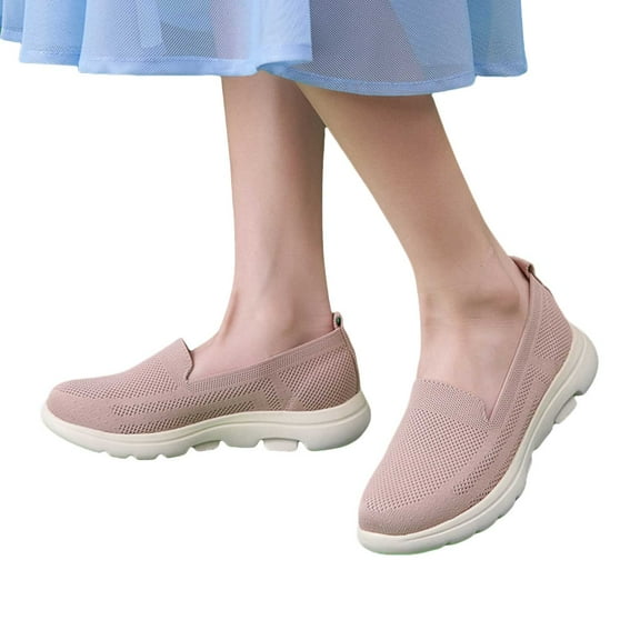 Juosiy Loafer for Women Mesh Casual Walking Slip On Sneakers Knit Lightweight Non Slip Work Shoes