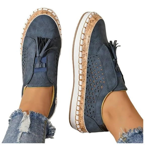 Juosiy Loafers for Women Breathable Sneakers Comfortable Walking Shoes Round Toe Slip On Dressy Footwear