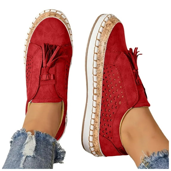 Juosiy Loafers for Women Breathable Sneakers Comfortable Walking Shoes Round Toe Slip On Dressy Footwear