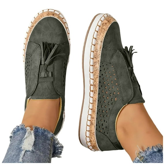 Juosiy Loafers for Women Breathable Sneakers Comfortable Walking Shoes Round Toe Slip On Dressy Footwear