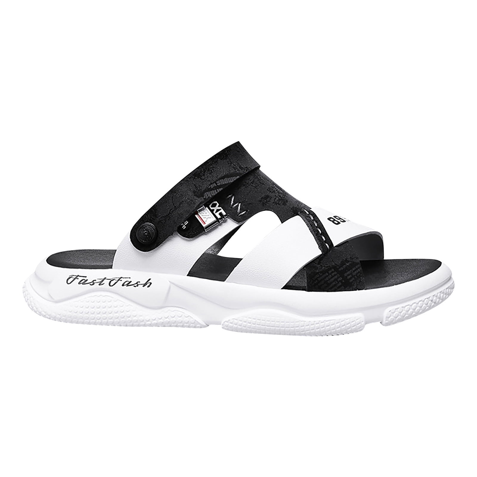Juosiy Mens Leather Sandals Open Toe Slip On Two uses 