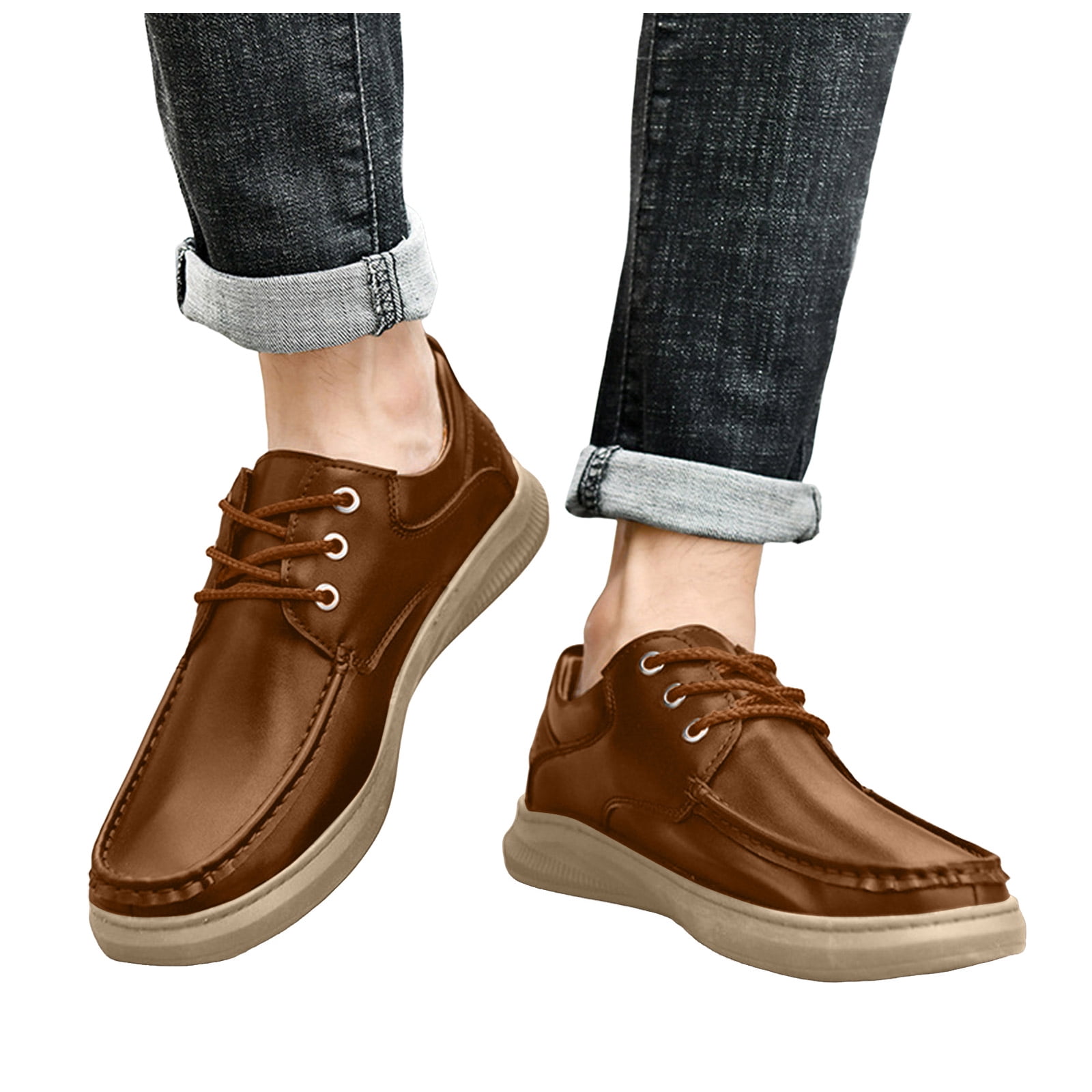 Juosiy Mens Non Slip Work Shoes Fashion Driving Loafers 