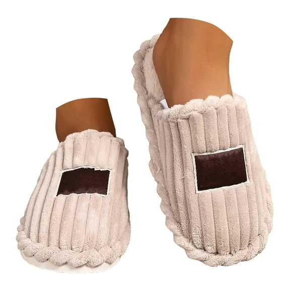 Juosiy Mens Slippers Memory Foam Warm Fuzzy Bedroom Slide House Shoes Indoor Outdoor Scuff