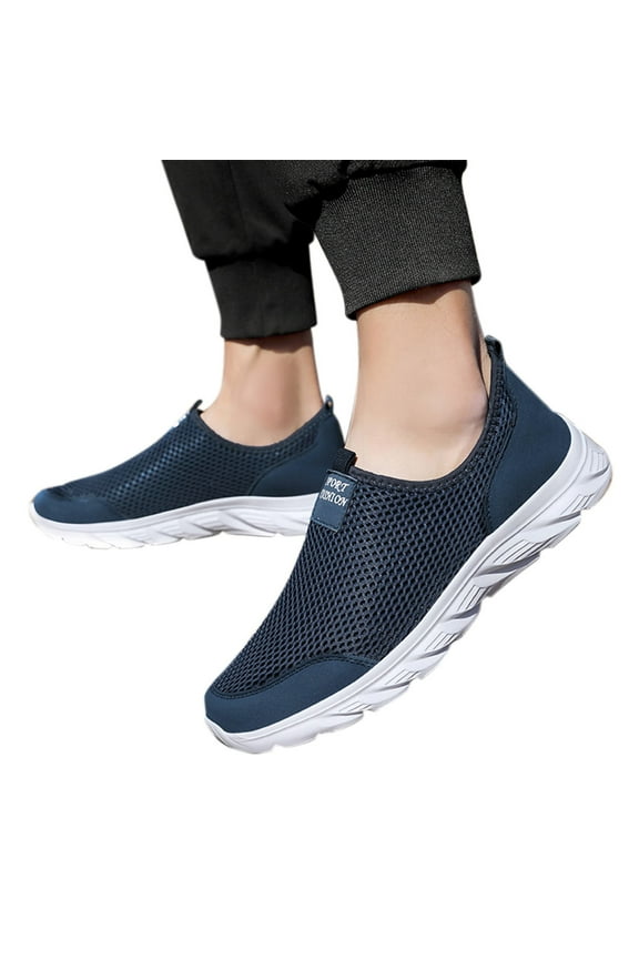 Mens Walking Shoes 2025 Lightweight Running Shoes Slip On Breathable Tennis Sneakers