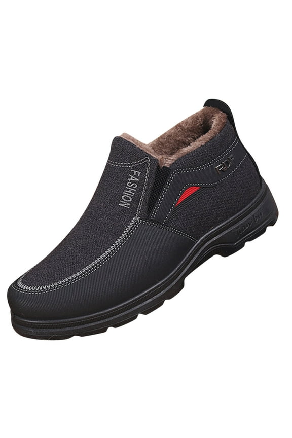 Mens Winter Snow Boots Water-proof Warm Plush Lined Non Slip Work Shoes Hiking Trekking Booties