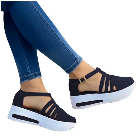 Juosiy Platform Casual Sandals with Adjustable Strap for Women No Slip Lightweight Walking Shoes