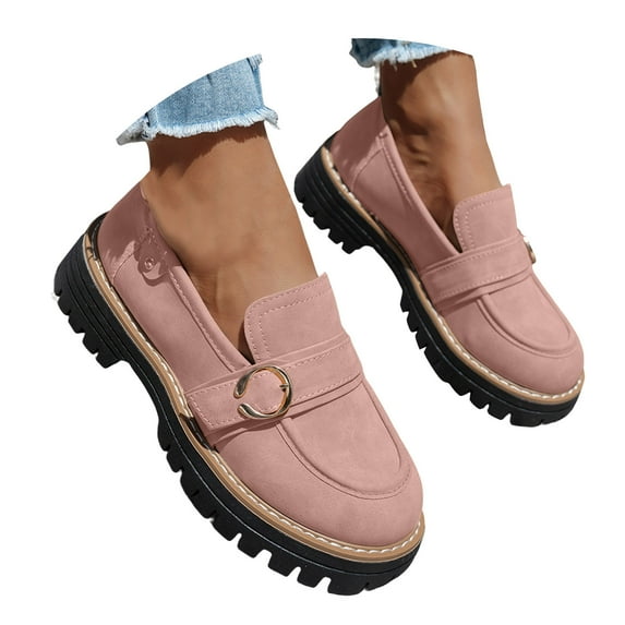 Juosiy Platform Loafers for Women Comfortable Suede Slip On Work Dressy Shoes Casual Walking Sneakers