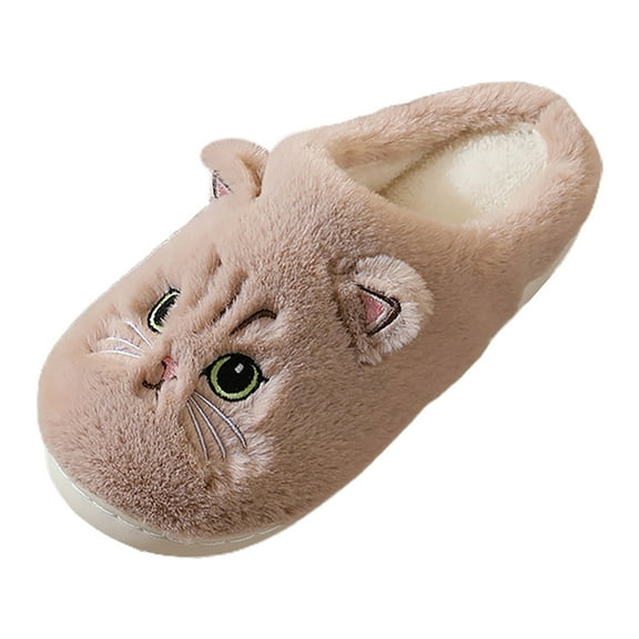 Juosiy Plush Cat Slippers for Women Soft Fuzzy Warm Bedroom Slippers Comfortable Indoor Outdoor Shoes