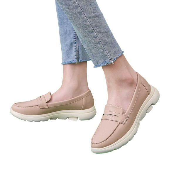 Juosiy Slip On Shoes for Women Comfortable Fall Loafers Soft Leather Business Casual Sneakers