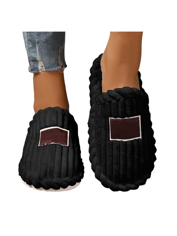 Unisex Mens Womens Cozy Scuff Slippers Casual Slip On Warm House Shoes with Arch Support