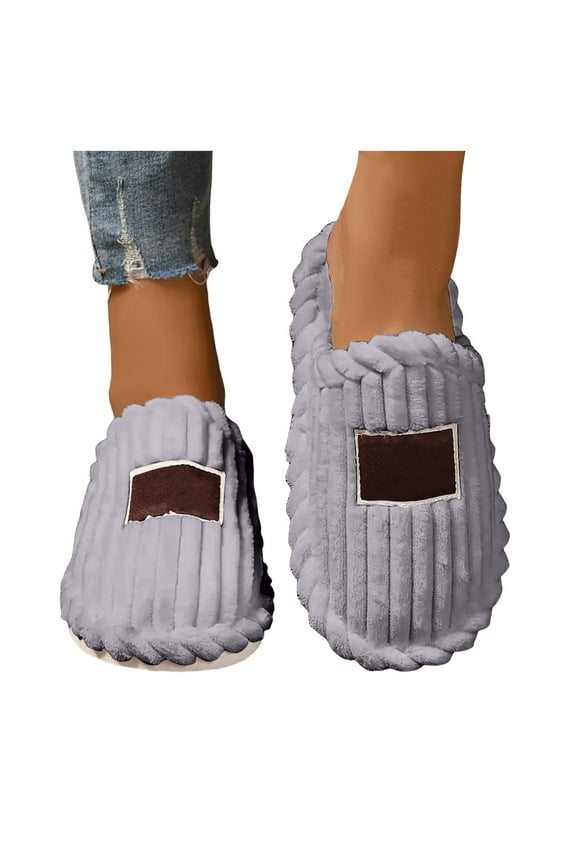 Unisex Mens Womens Cozy Scuff Slippers Casual Slip On Warm House Shoes with Arch Support