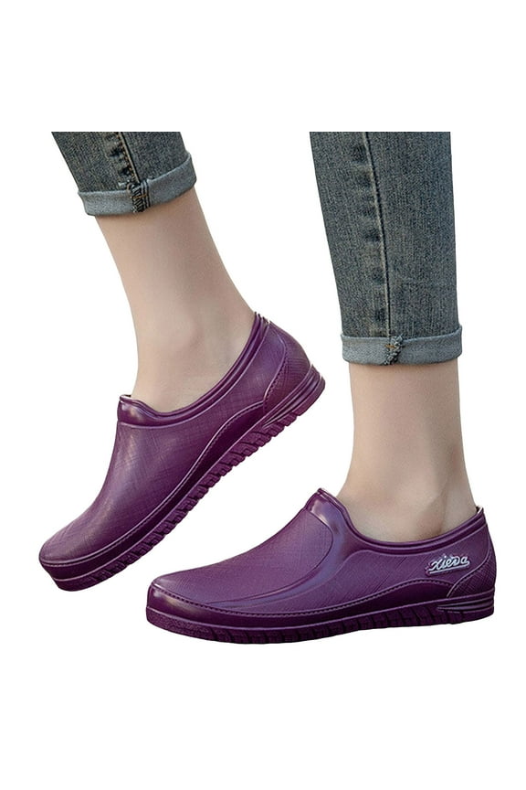 Water-proof Garden Shoe for Women Outdoor Slip-On Rain Boots Short Ankle Non Slip Work Shoes