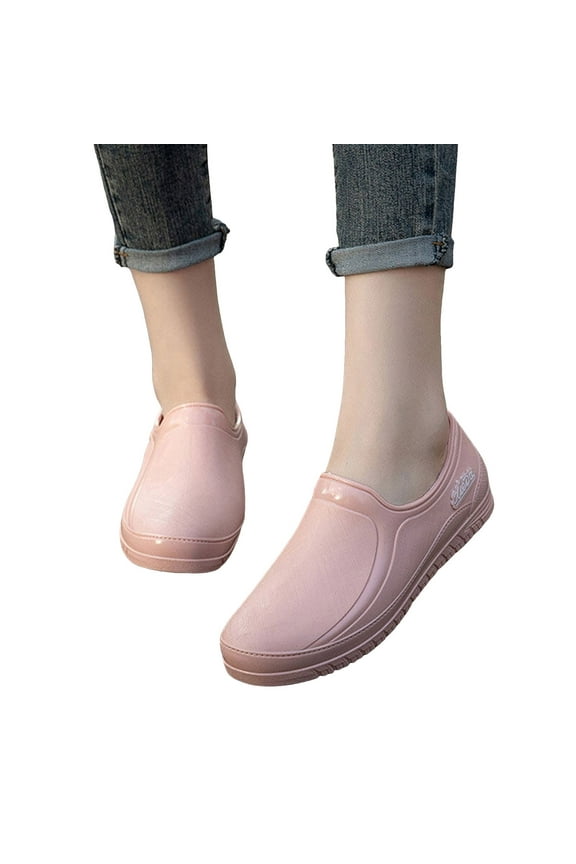 Water-proof Garden Shoe for Women Outdoor Slip-On Rain Boots Short Ankle Non Slip Work Shoes