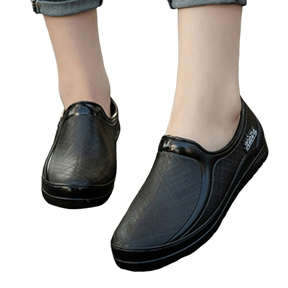 Juosiy Water-proof Garden Shoe for Women Outdoor Slip-On Rain Boots Short Ankle Non Slip Work Shoes