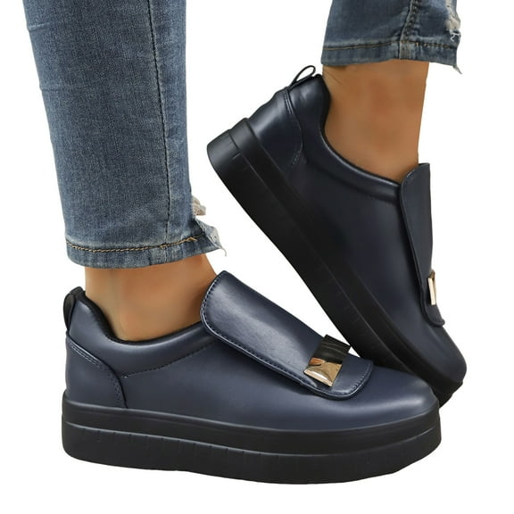 Juosiy Wedge Platform Loafers for Women Comfortable Water-proof Slip On Sneakers Casual Walking Shoes