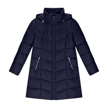 Juosiy Women Casual Loose Solid Color Hooded Jacket Winter Warm Long Sleeve Full Zip Coat with Pockets