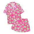 thumbnail image 1 of Juosiy Women Halloween Graphic Printed Pajama Set Short Sleeve Lapel Button Down Tops and Shorts Sets, 1 of 3