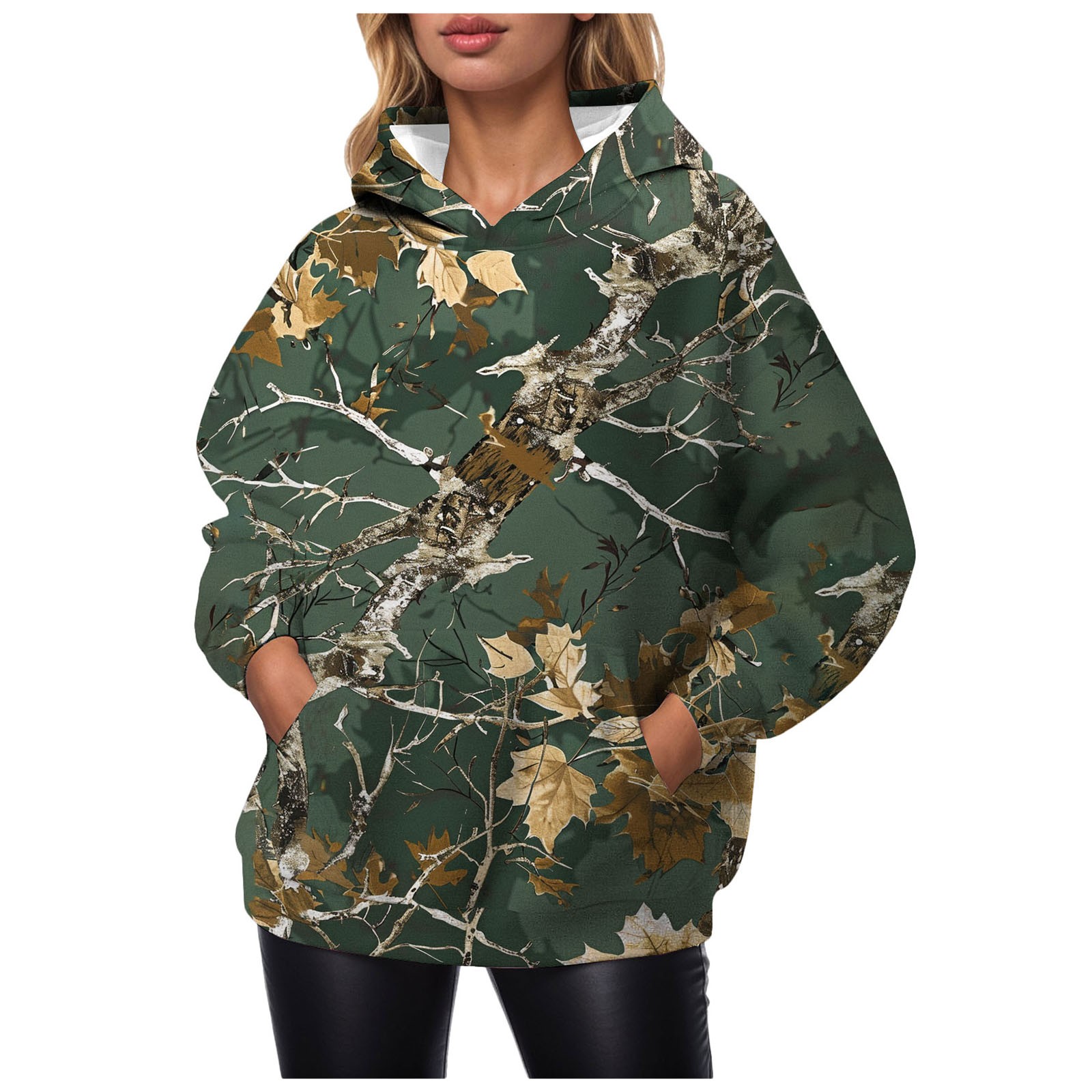 Prairie Plains Spirit Fall Leaves Hoodie for Women