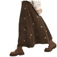 thumbnail image 1 of Juosiy Women Vintage Solid Color Corduroy A-Line Skirt Autumn and Winter Embroidered Floral Mori First Love Over The Knee Dress, 1 of 6