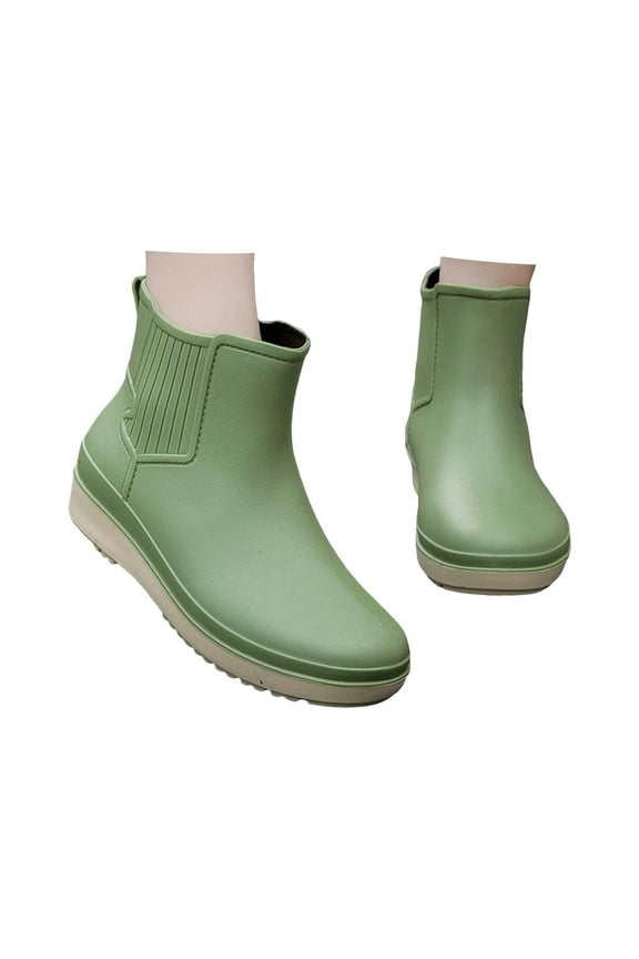 Women's Ankle Rain Boots Walking Fishing Rubber Water-proof Outdoor Non Slip Work Shoes