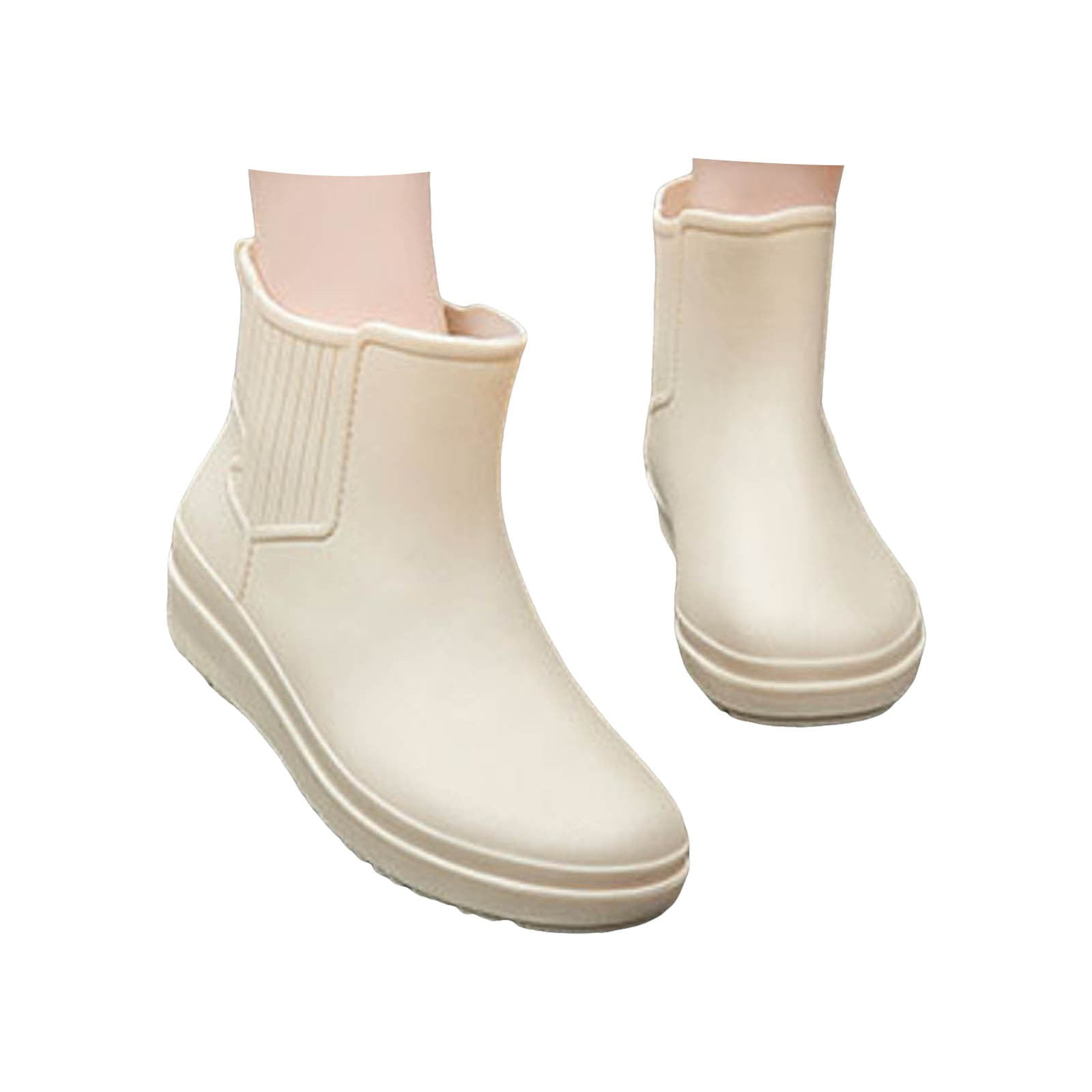 Juosiy Women's Ankle Rain Boots Walking Fishing Rubber Water-proof Outdoor Non Slip Work Shoes