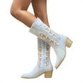 thumbnail image 1 of Juosiy Western Cowboy Boots for Women Knee High Wide Calf Cowgirl Boots with Classic Embroidered, 1 of 8