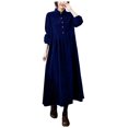 thumbnail image 1 of Juosiy Women's Fall and Winter New Elegant Long Sleeve Dresses Casual Solid Color Button-up Corduroy Lapel Long Dress, 1 of 6