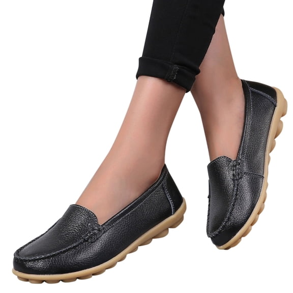 Juosiy Women's Non Slip Work Shoes Comfortable Dressy Loafers Casual Round Toe Moccasins Driving Flats