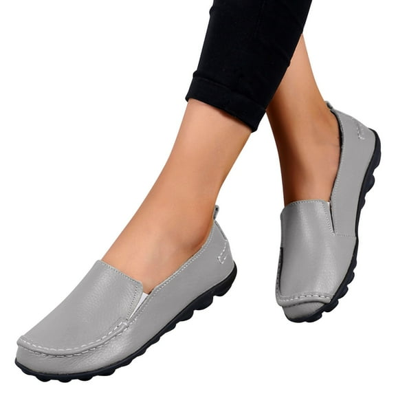 Juosiy Women's Non Slip Work Shoes Comfortable Dressy Loafers Casual Round Toe Moccasins Driving Flats