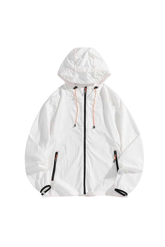 Women's Outdoor Sports Ice Silk Sunscreen Hooded Outerwear New Spring and Autumn Breathable Casual Thin Full Zipper Jacket