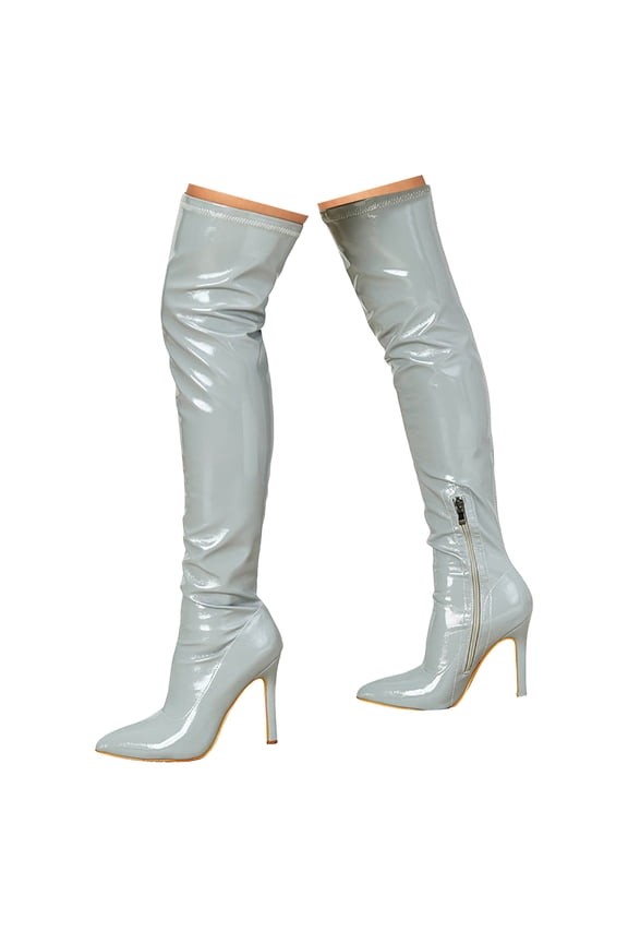 Women's Over The Knee Boots Comfortable Leather Thigh High Pointed Toe Stiletto Long Sexy Boots