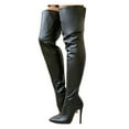 thumbnail image 1 of Juosiy Women's Over The Knee High Boots Leather Pointed Toe Stiletto Back Zipper Sexy Party Shoes, 1 of 8