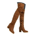 thumbnail image 1 of Juosiy Women's Over The Knee Thigh High Chunky Heel Boots Long Stretch Sexy Fall Boots with Natural Folds, 1 of 9