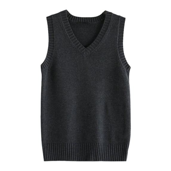 Juosiy Women's Oversize Casual Loose Sleeveless Knit Vest Fall and Winter V Neck Solid Color Tank Tops