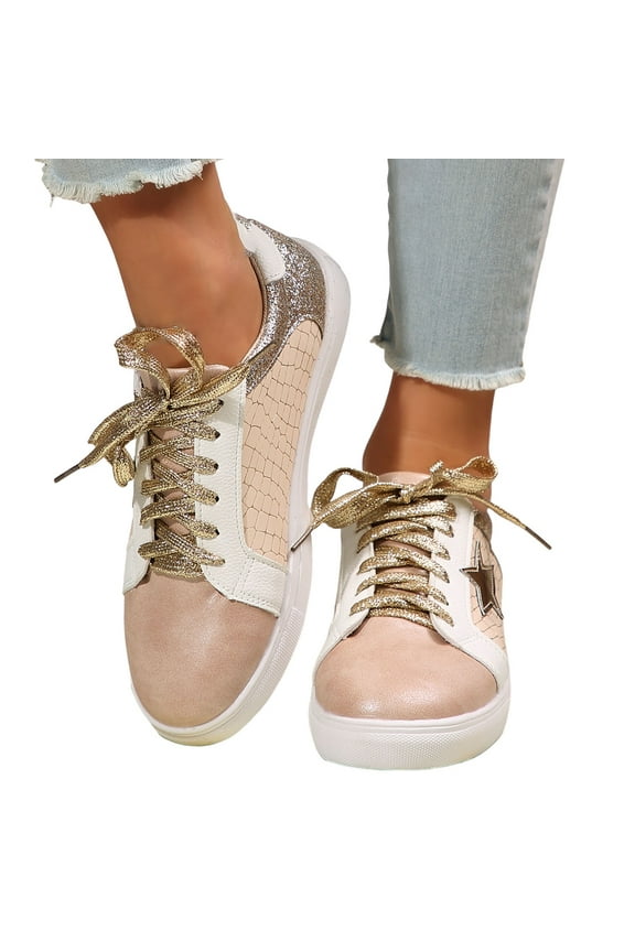 Women's Retro Fashion Sneakers Classic Casual Walking Shoes Non Slip Comfortable Lace Up Skate Shoes