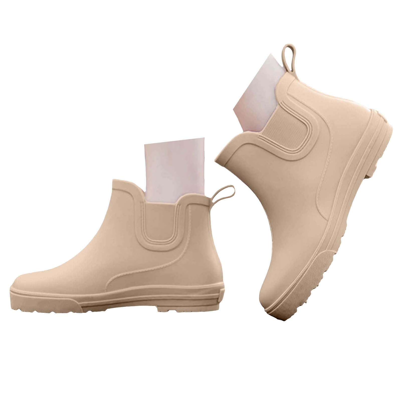 Juosiy Women's Short Rain Boots Water-proof Comfortable Insole Lightweight Stylish Ankle Outdoor Water Shoes