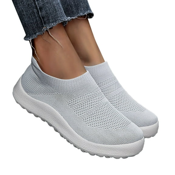 Juosiy Women's Slip On Sneakers Non Slip Walking Shoes Breathable Mesh Work Casual Lightweight Loafers