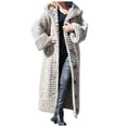 thumbnail image 1 of Juosiy Women's Solid Color Long Hooded Sweater Coat Casual Plus Size Long Sleeve Cable Knit Single Coat, 1 of 7