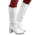 thumbnail image 1 of Juosiy Womens Knee High Boots Chunky Block Heel Wide Calf Comfortable Casual Pull on Long Riding Boots, 1 of 8